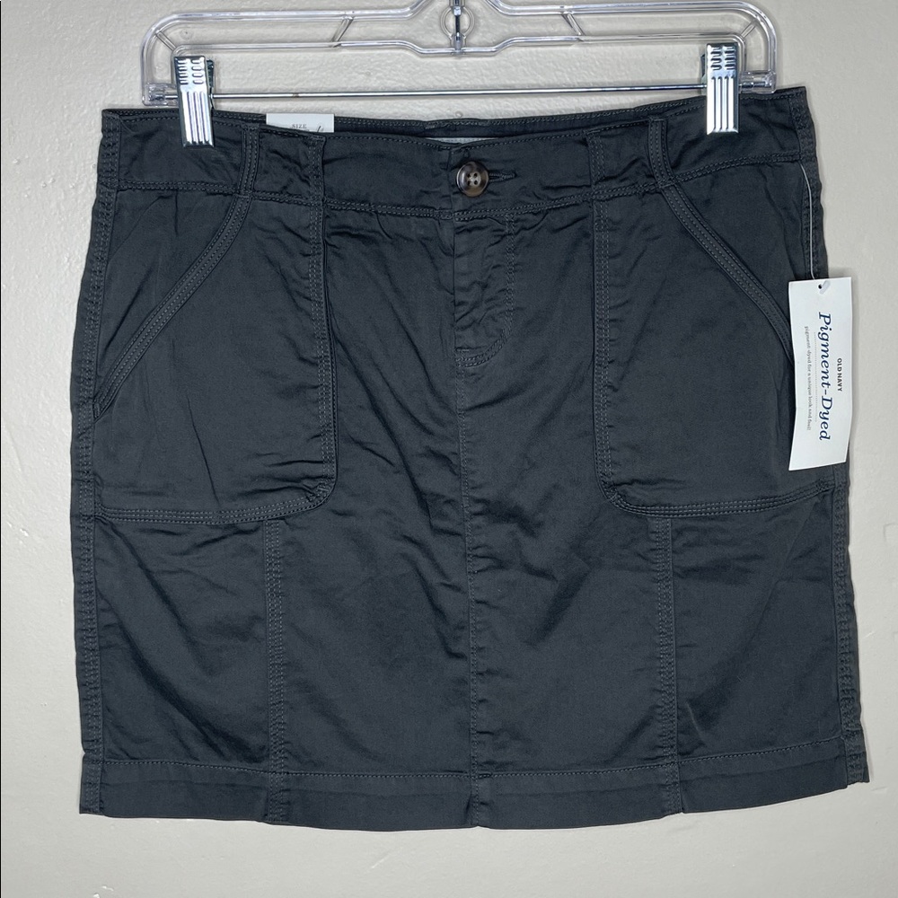 OLD NAVY Green Cotton Casual Utility Vibe Mini Skirt NWT 6